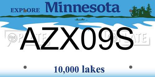 AZX09S Minnesota License Plate