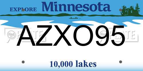 AZXO95 Minnesota License Plate