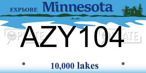 AZY104 Minnesota License Plate