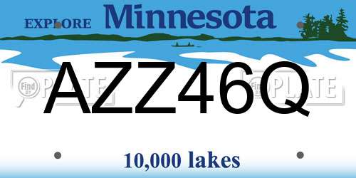 AZZ46Q Minnesota License Plate