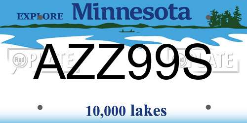 AZZ99S Minnesota License Plate