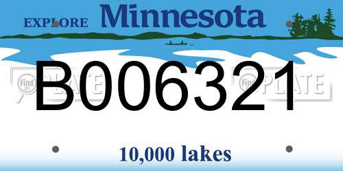 B006321 Minnesota License Plate