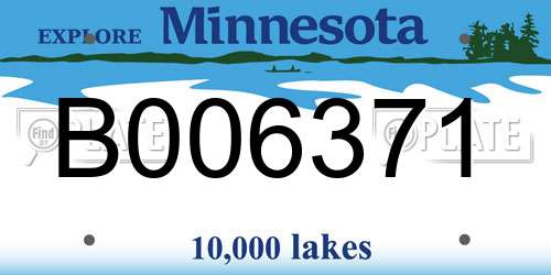 B006371 Minnesota License Plate
