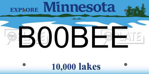 B00BEE Minnesota License Plate