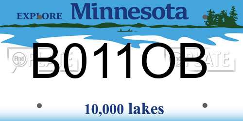 B011OB Minnesota License Plate