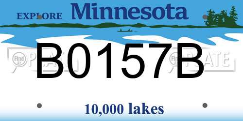 B0157B Minnesota License Plate