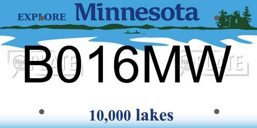 B016MW Minnesota License Plate