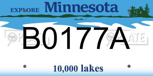 B0177A Minnesota License Plate