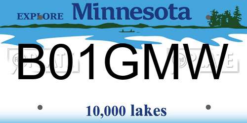 B01GMW Minnesota License Plate