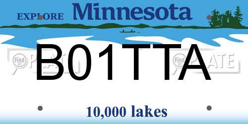 B01TTA Minnesota License Plate