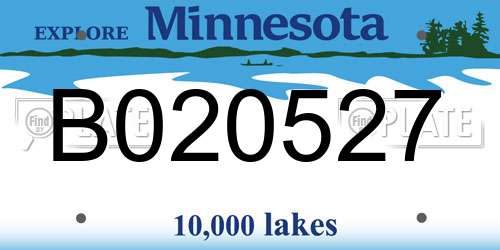 B020527 Minnesota License Plate