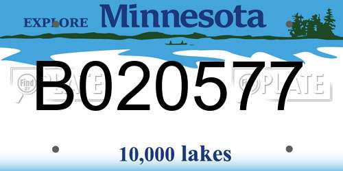 B020577 Minnesota License Plate