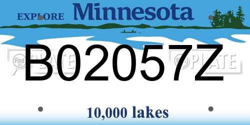 B02057Z Minnesota License Plate
