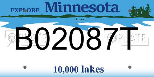 B02087T Minnesota License Plate