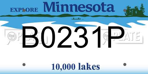 B0231P Minnesota License Plate