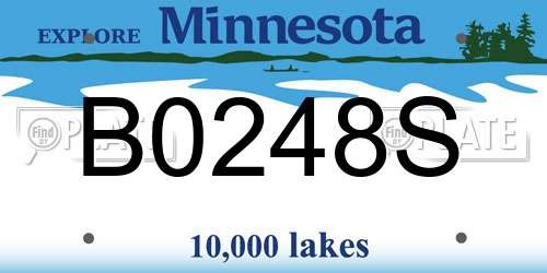 B0248S Minnesota License Plate