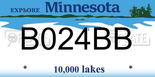 B024BB Minnesota License Plate