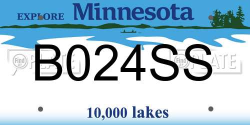 B024SS Minnesota License Plate