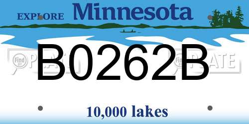 B0262B Minnesota License Plate