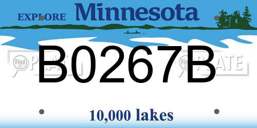 B0267B Minnesota License Plate