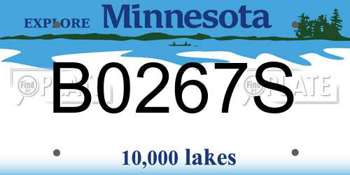 B0267S Minnesota License Plate