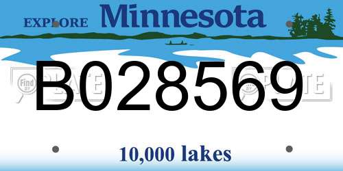 B028569 Minnesota License Plate
