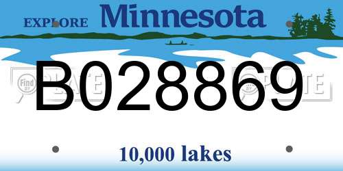 B028869 Minnesota License Plate