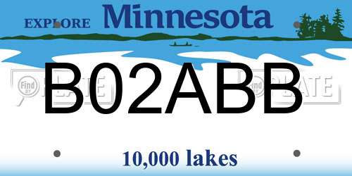 B02ABB Minnesota License Plate