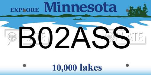 B02ASS Minnesota License Plate
