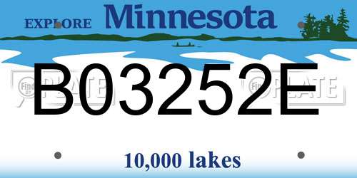 B03252E Minnesota License Plate