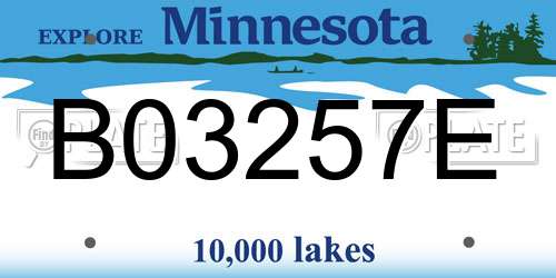 B03257E Minnesota License Plate