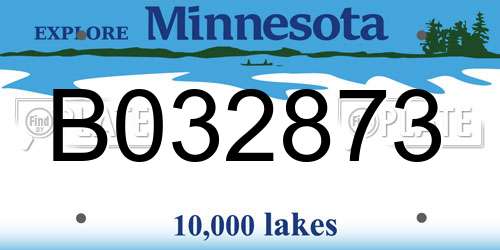 B032873 Minnesota License Plate