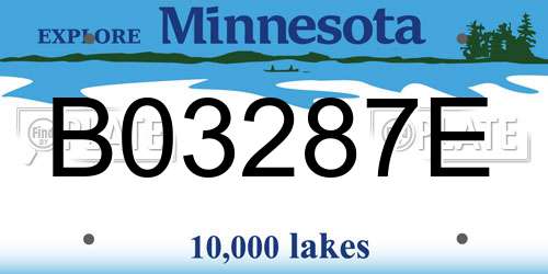 B03287E Minnesota License Plate