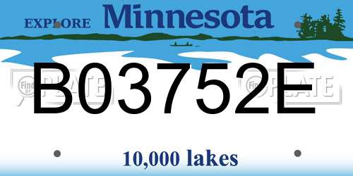 B03752E Minnesota License Plate
