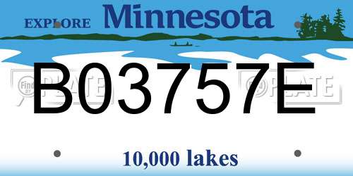 B03757E Minnesota License Plate