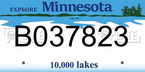 B037823 Minnesota License Plate