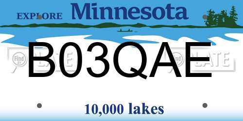 B03QAE Minnesota License Plate