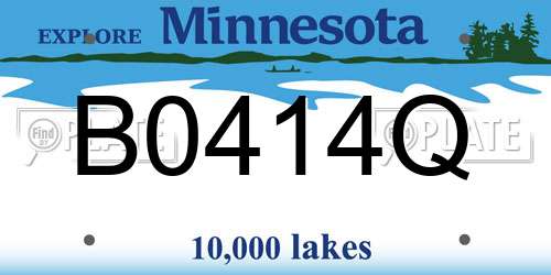 B0414Q Minnesota License Plate