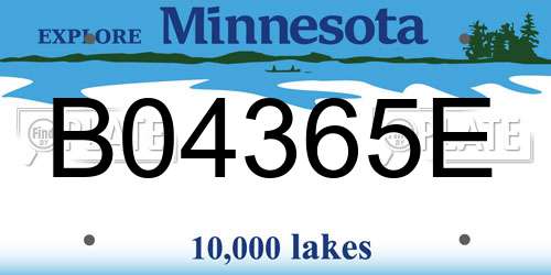 B04365E Minnesota License Plate