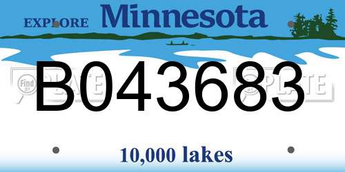 B043683 Minnesota License Plate