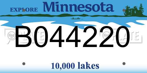 B044220 Minnesota License Plate
