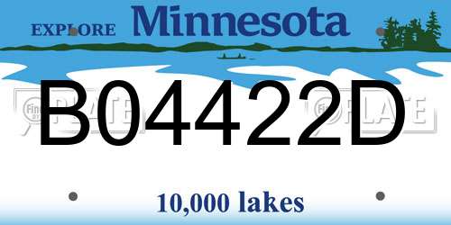 B04422D Minnesota License Plate