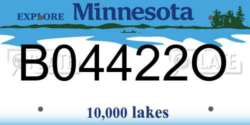 B04422O Minnesota License Plate