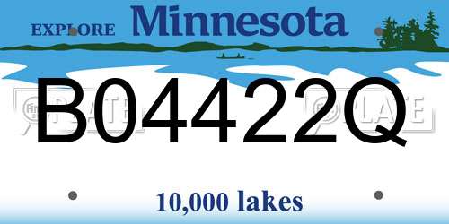 B04422Q Minnesota License Plate
