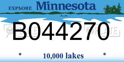 B044270 Minnesota License Plate