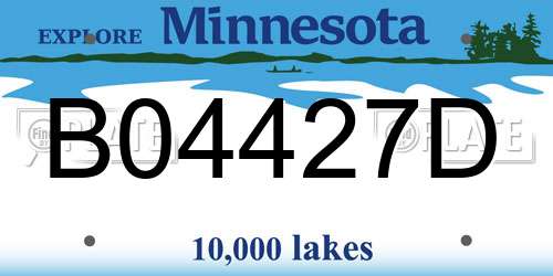 B04427D Minnesota License Plate