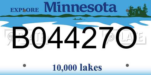 B04427O Minnesota License Plate