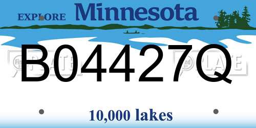 B04427Q Minnesota License Plate