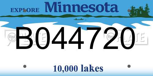B044720 Minnesota License Plate
