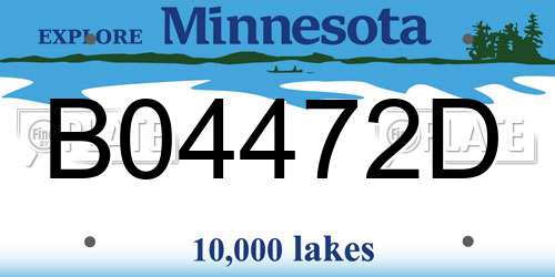 B04472D Minnesota License Plate
